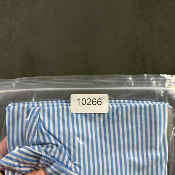 Vineyard Vines Polo Shirt Mens 2XL Light Blue Striped Performance Stretch Golf - Picture 11 of 11